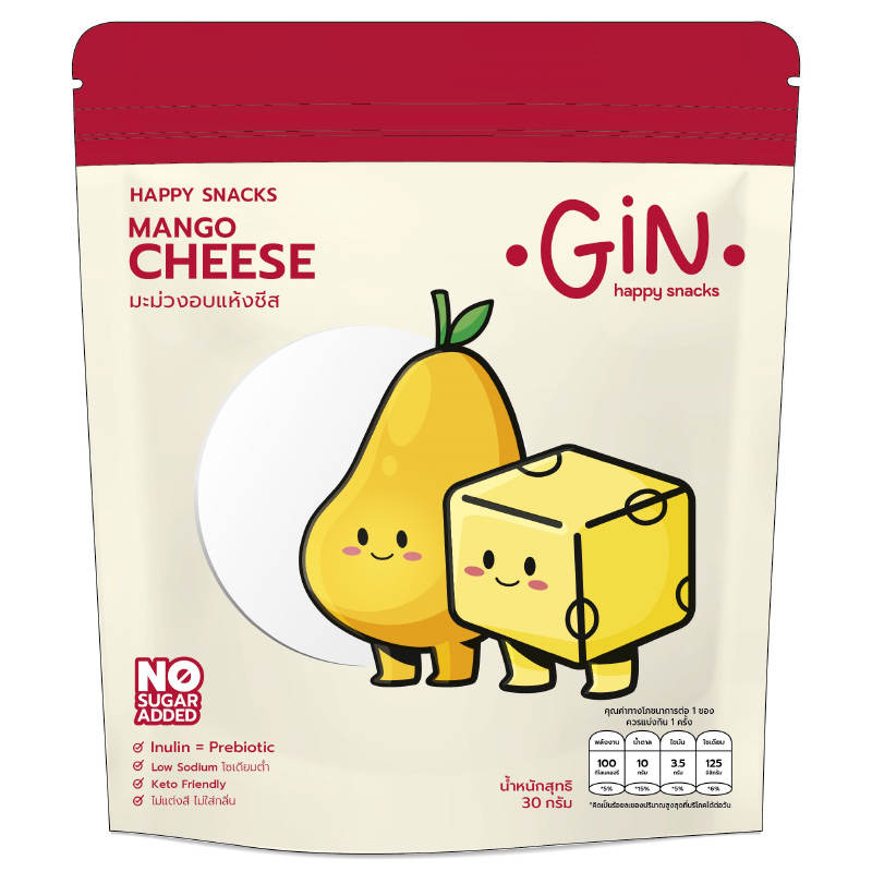 Gin Dried Mango with No Added Sugar and Mixed Cheese - 30g