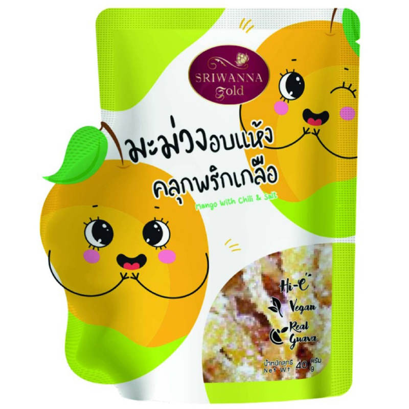 Sriwanna Gold Dried Mango with Chili Salt - 40g