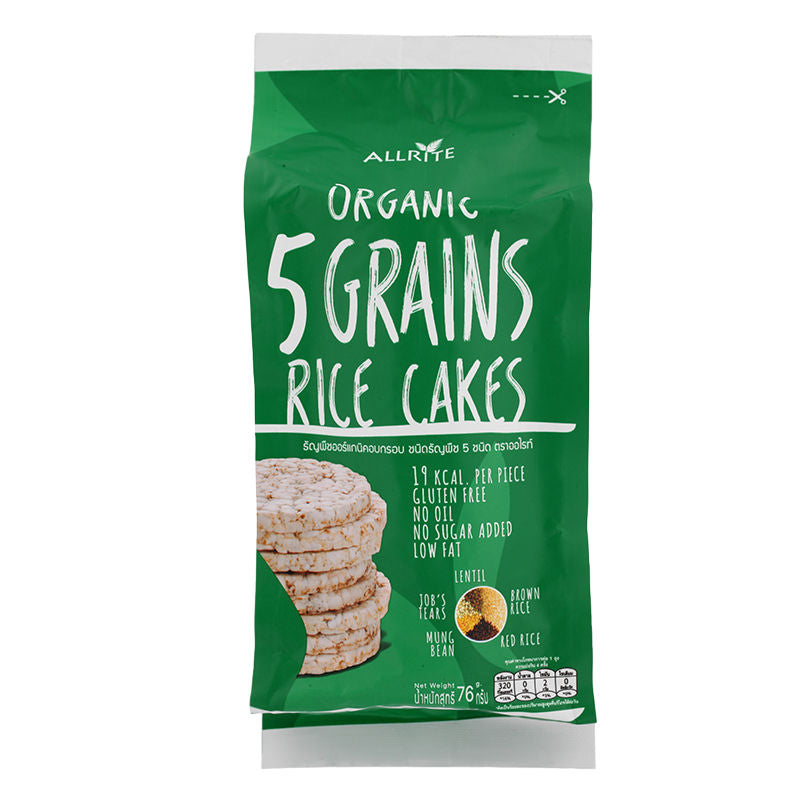 Allrite Organic Rice Cakes with Five Grains, 76g