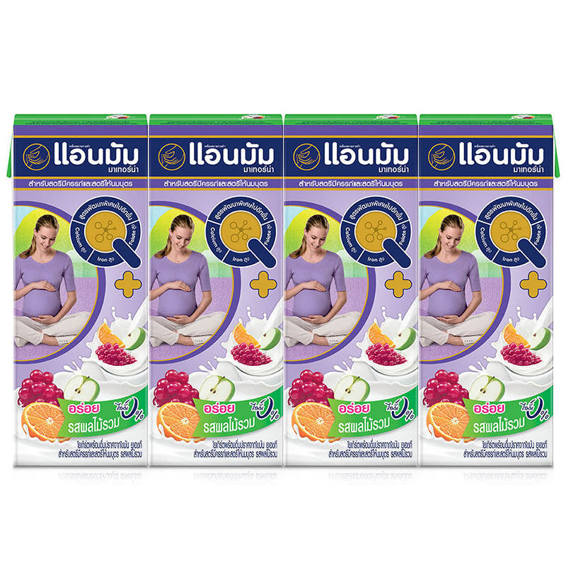 Anmum UHT Drinking Yoghurt Milk with Mixed Fruit - 180ml Pack of 4