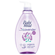 Babi Mild Relaxing Lavender Baby Bath 800ml - Gentle Organic Head & Body Wash