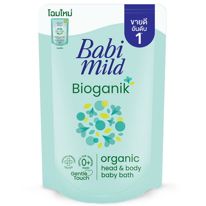 Babi Mild Ultra Mild Pure Natural Head and Body Baby Bath Refill 350ml