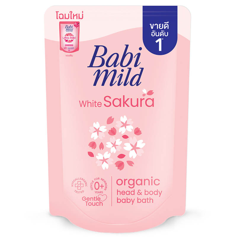 Babi Mild Ultra Mild White Sakura Head & Body Bath Refill, 350ml