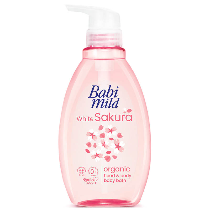 Babi Mild Ultra Mild White Sakura Head and Body Bath, 380ml