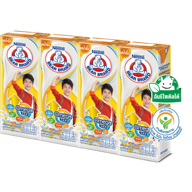 Bear Brand Omega UHT Honey Milk 180ml Pack of 4