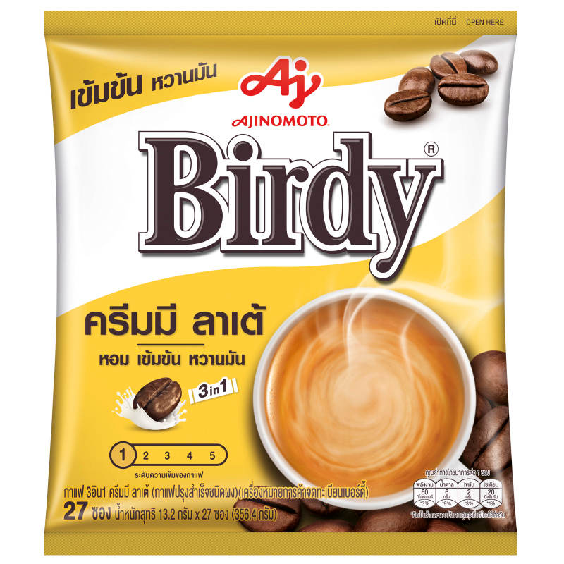 Birdy 3-in-1 Instant Coffee Mixed Creamy Latte - 132g Pack of 27 Sticks