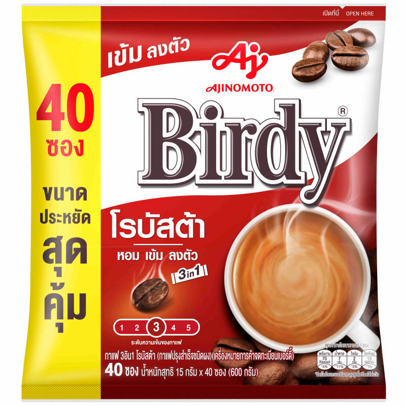 Birdy 3-in-1 Instant Coffee Mixed Robusta - 155g (40 sticks)