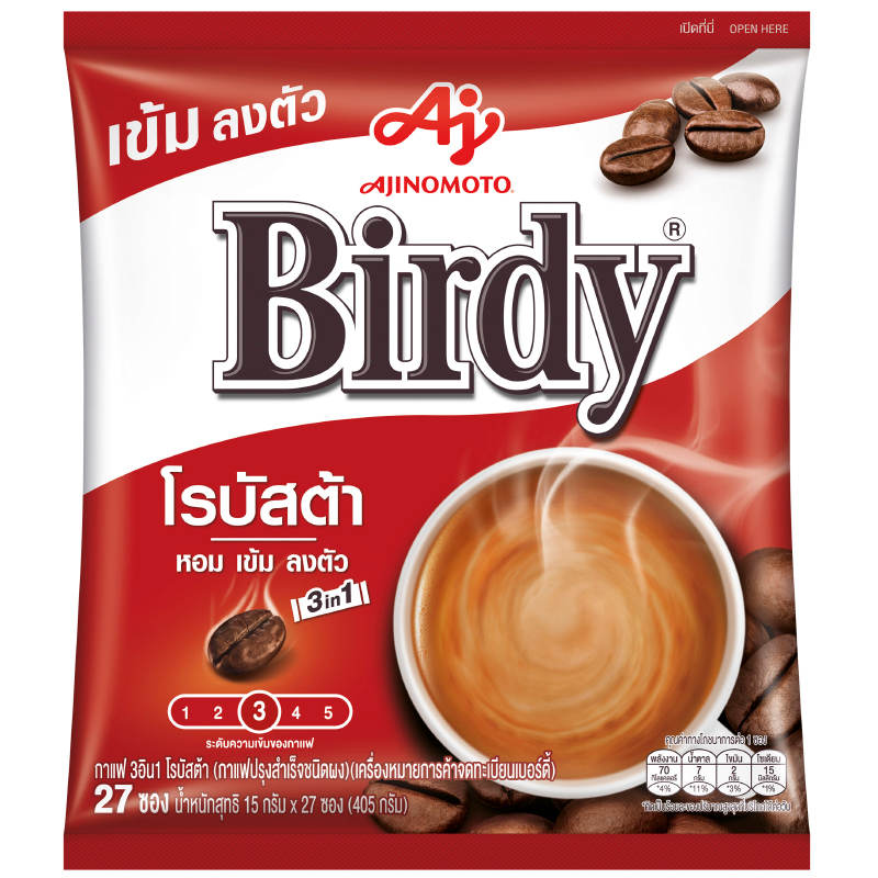 Birdy 3-in-1 Instant Coffee Mixed Robusta - 15g Pack of 27 Sticks