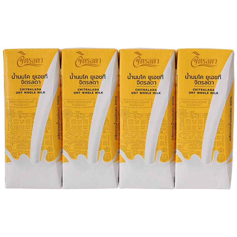 Chitralada UHT Plain Milk - 200ml Pack of 4