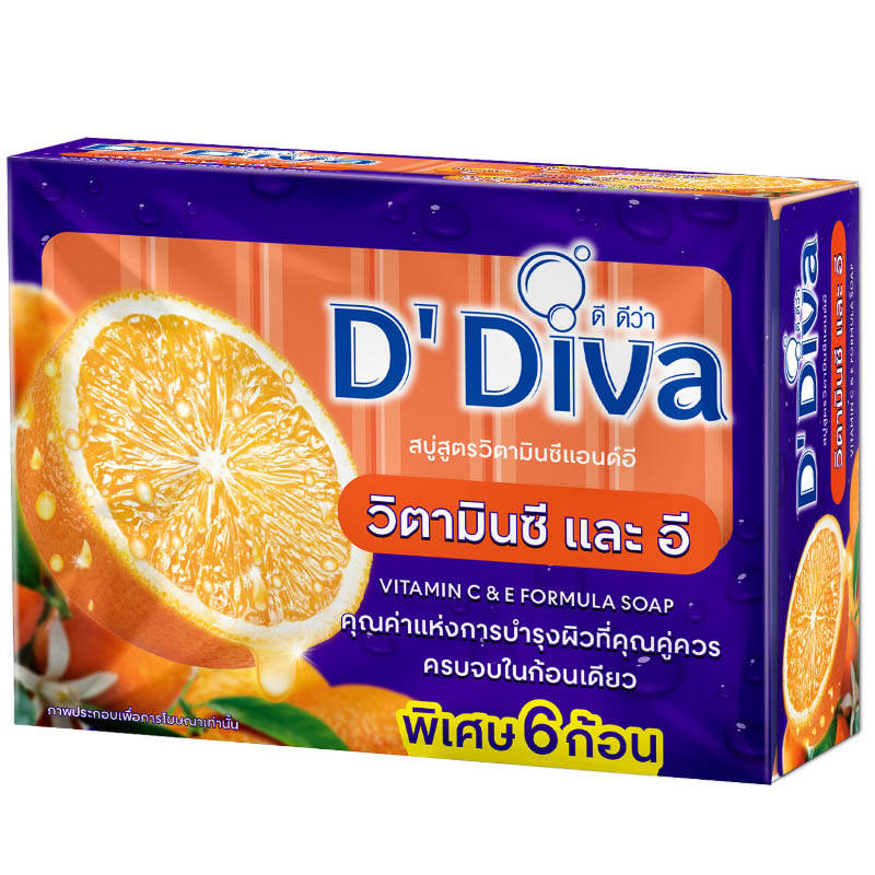 D-Diva Vitamin C and E Formula Soap - 25g (Pack of 6)