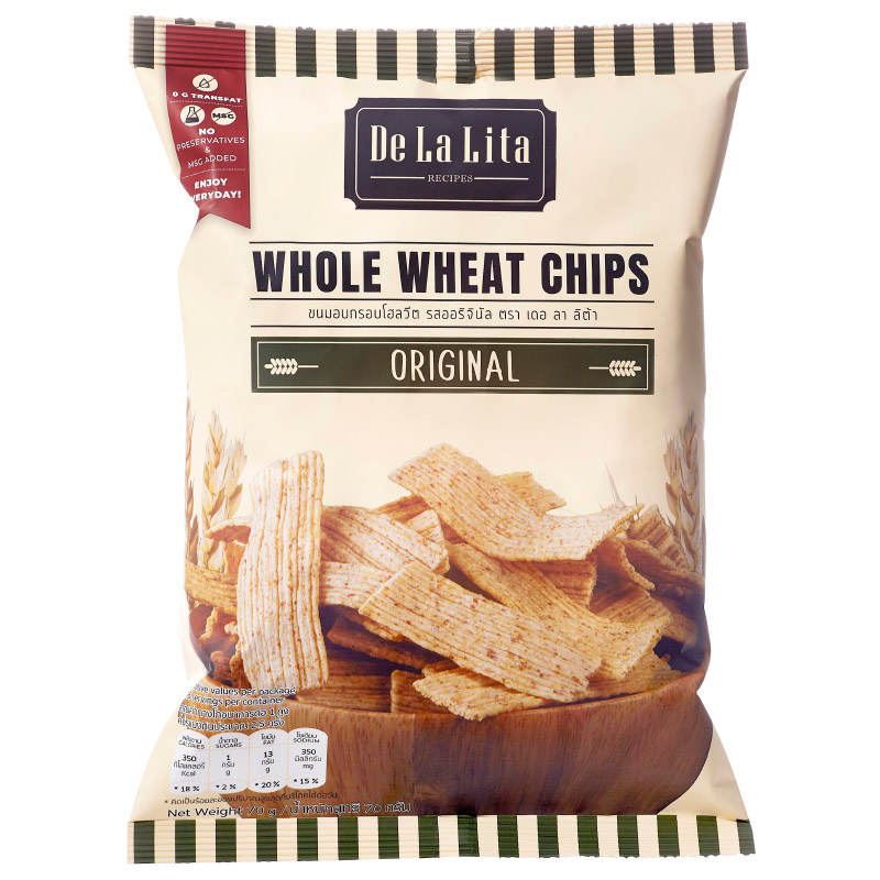 De La Lita Whole Wheat Chips - Original 70g