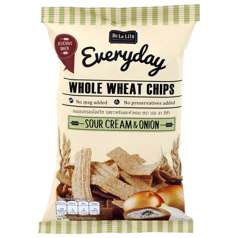 De La Lita Whole Wheat Chips - Sour Cream and Onion - 30g