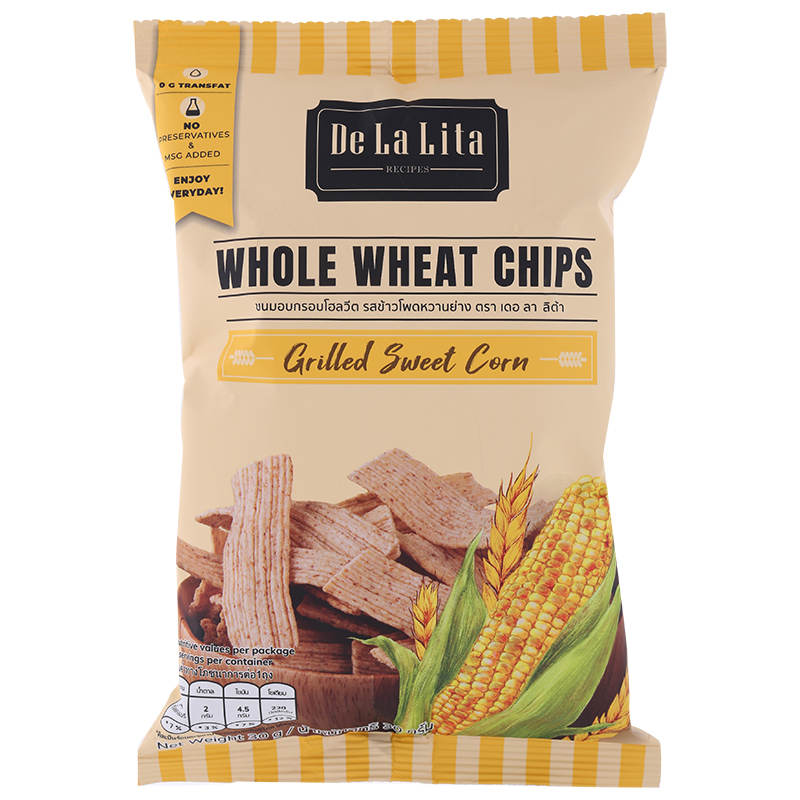 Delalita Whole Wheat Chips with Grilled Sweet Corn - 30g