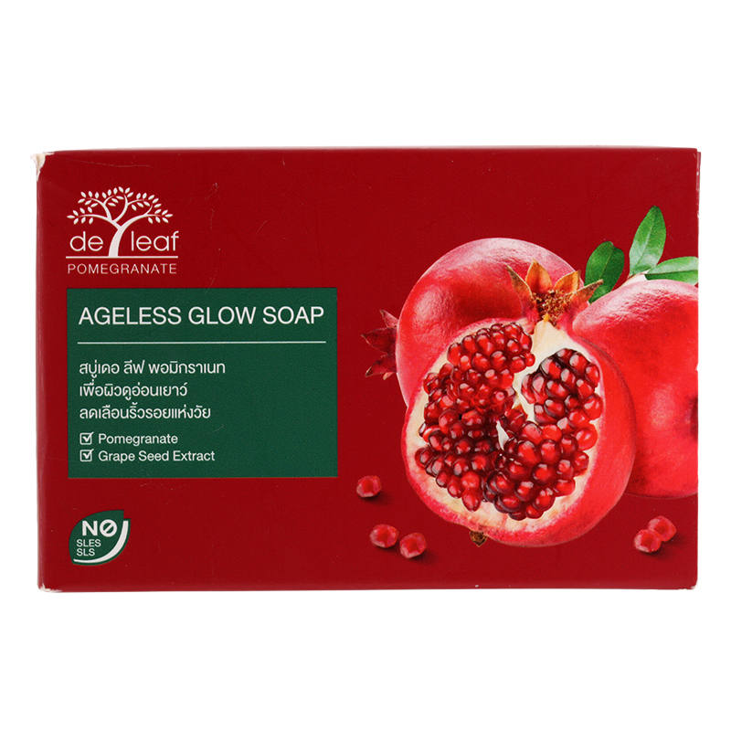 De Leaf Pomegranate Ageless Glow Bar Soap – 100g