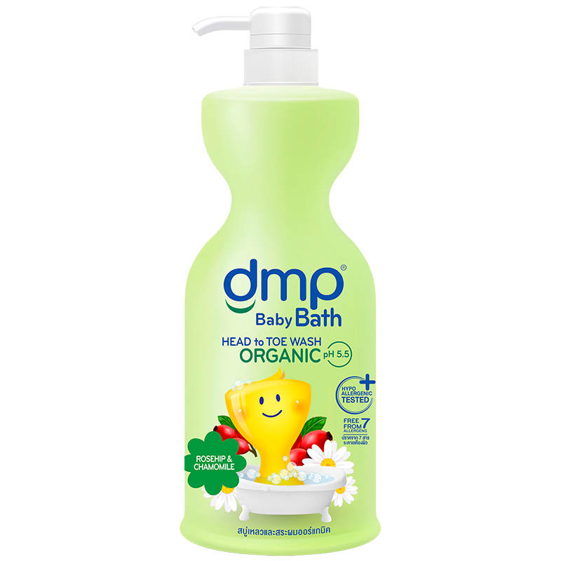 DMP Baby Bath Organic Natural Rose Hip Pump Bottle 800ml