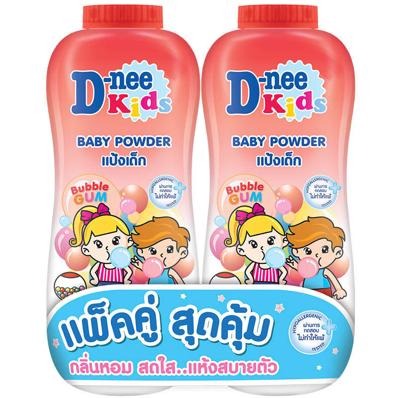 D-Nee Kids Bubble Gum Baby Powder - 300g Pack of 3