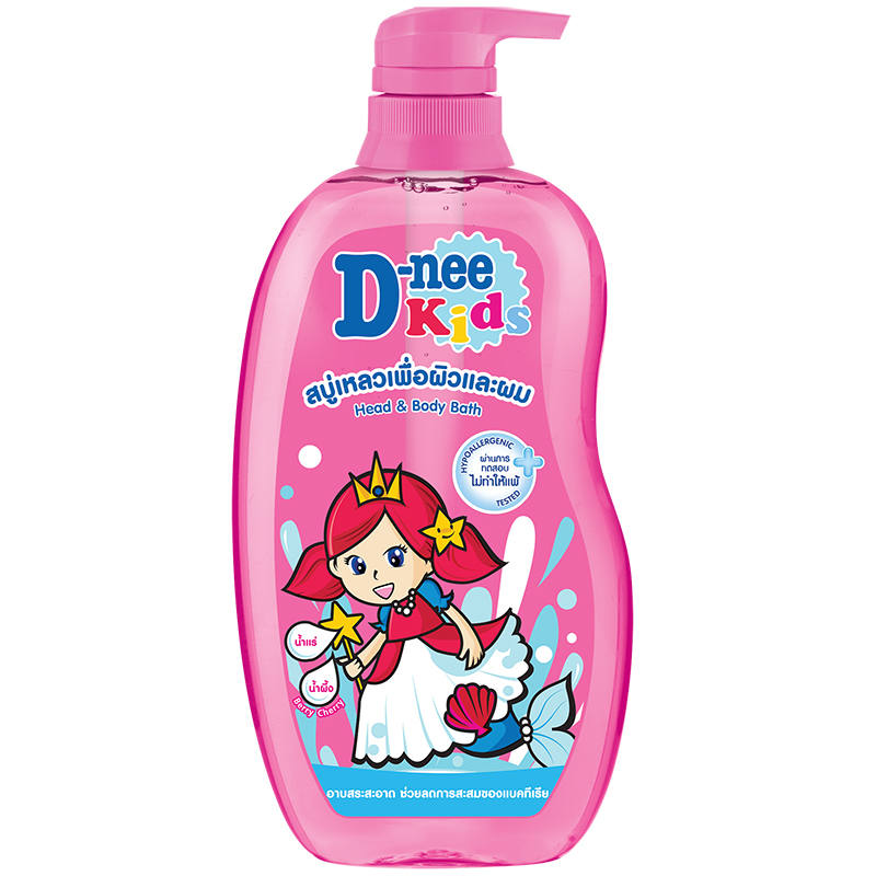 D-Nee Kids Cherry Berry Head and Body Bath - 600ml