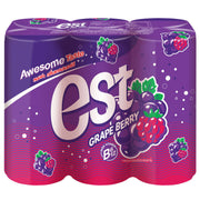Est Grape and Raspberry Flavored Drink with Vitamin B - 325ml Pack of 6