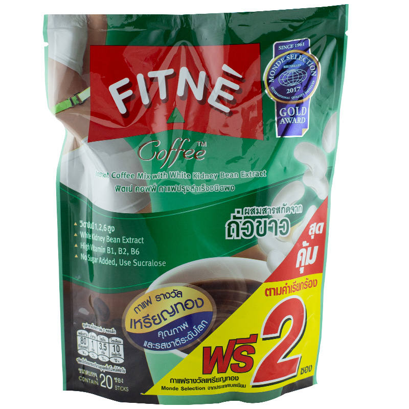 Fitne Instant Coffee Mix with White Kidney Bean Extract, 15g (Pack of 20 Sachets)