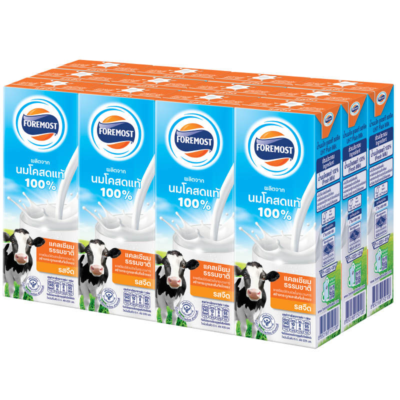 Foremost UHT Milk Plain 225ml Pack of 12