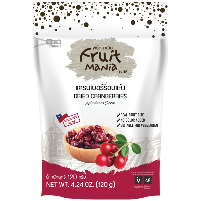 Fruit Mania Dried Cranberries 120g - Premium Quality