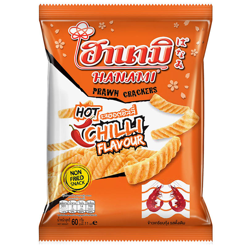 Hanami Prawn Crackers Hot Chilli Flavor - 52g