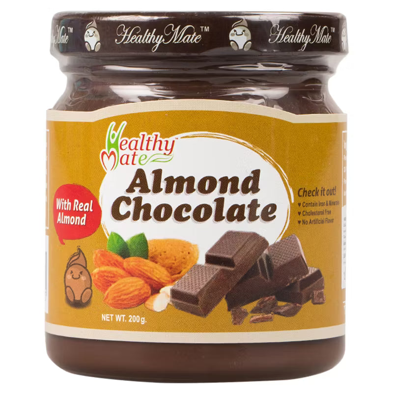 Happy Mate Almond Chocolate Spread with Real Almonds, 200g