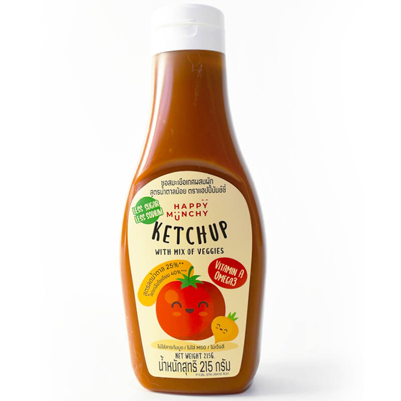 Happy Munchy Ketchup with Mixed Vegetables, Reduced Sugar, 215g