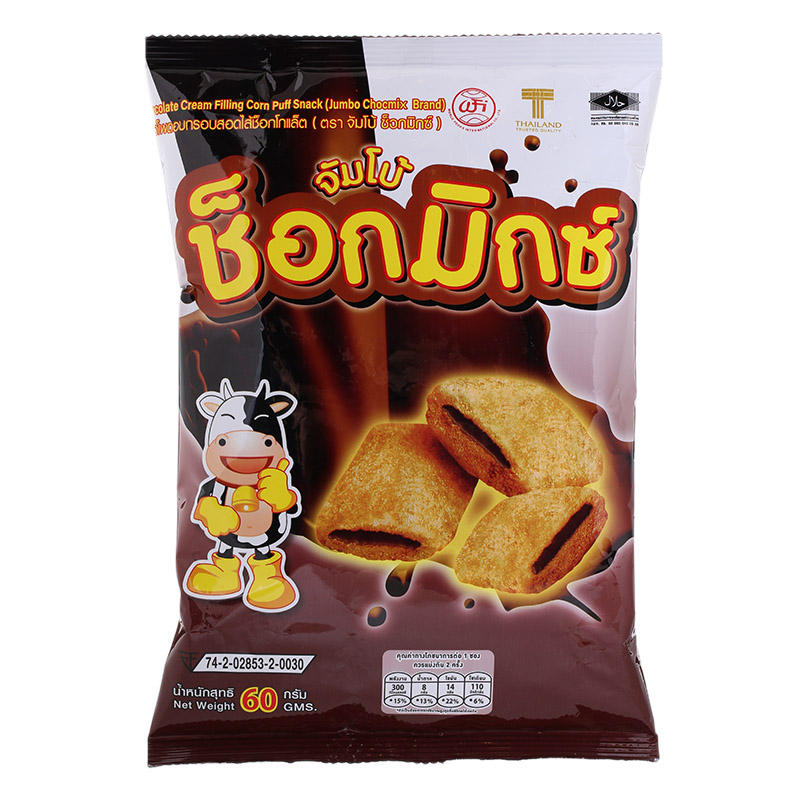 Jumbo ChocoMix Chocolate Cream Filling Corn Puff Snack - 60g
