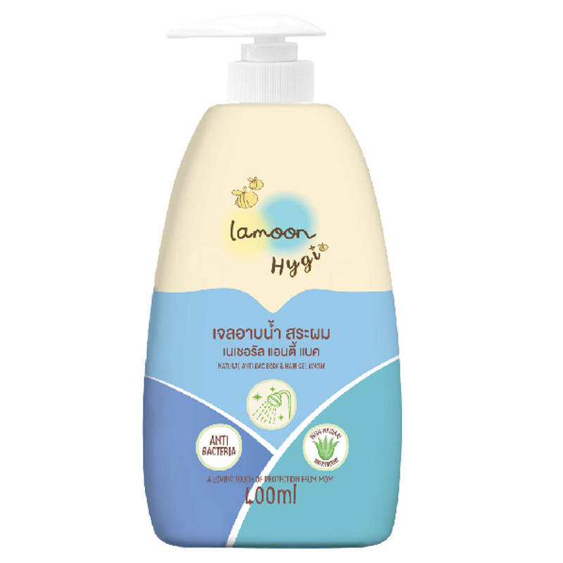 Lamoon Natural Anti-Bacterial Body and Hair Gel Wash - 400ml