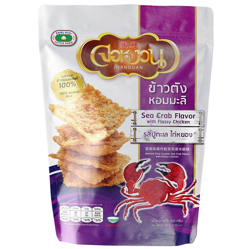 Little Farm Jasmine Rice Crackers with Sea Crab and Flossy Chicken - 90g