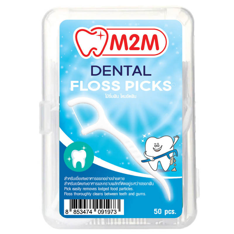 M2M Dental Floss Picks - 50 Pieces