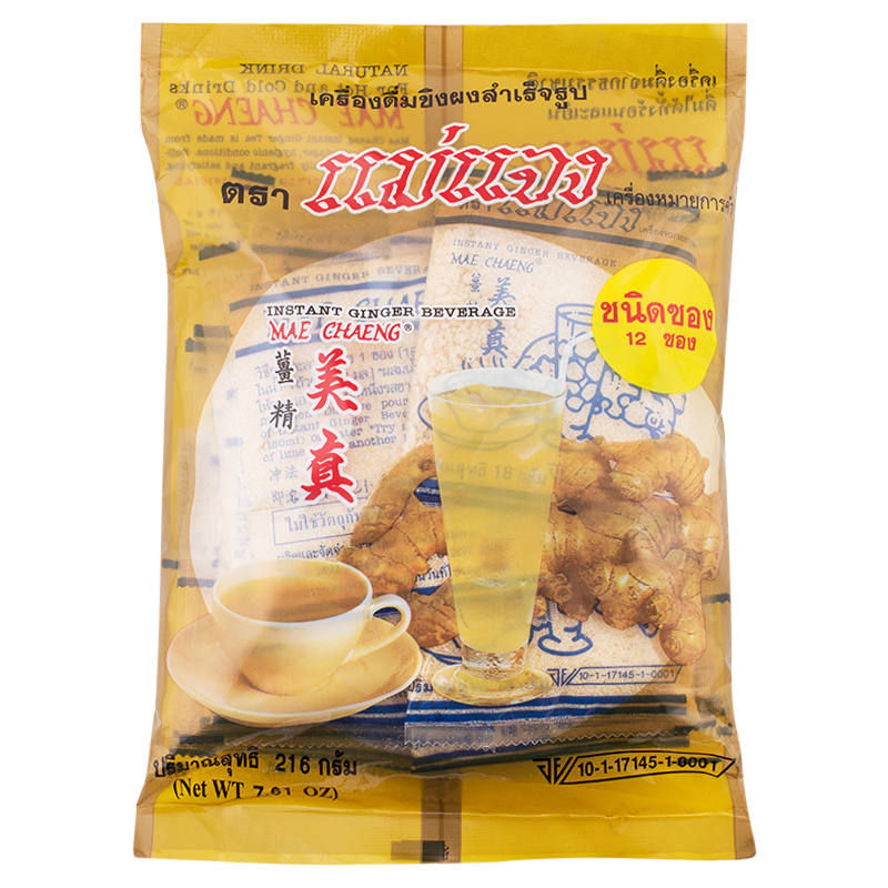 Mae Jang Instant Ginger Powder, 18g x 12 Sachets