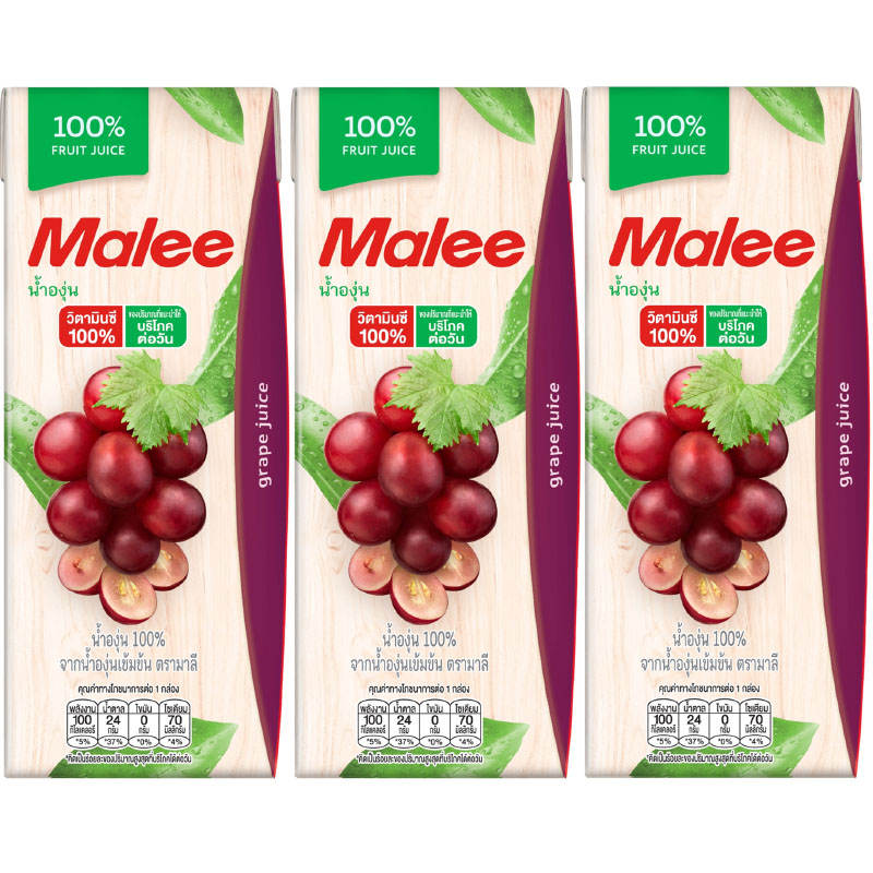 Malee Grape Juice 200ml Pack of 3