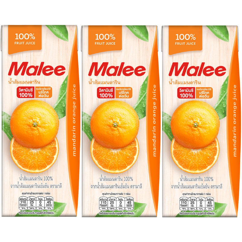 Malee Orange Juice 200ml - Pack of 3