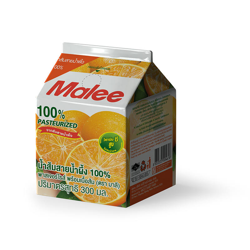 Malee 100% Pure Pasteurized Orange Juice - 300ml