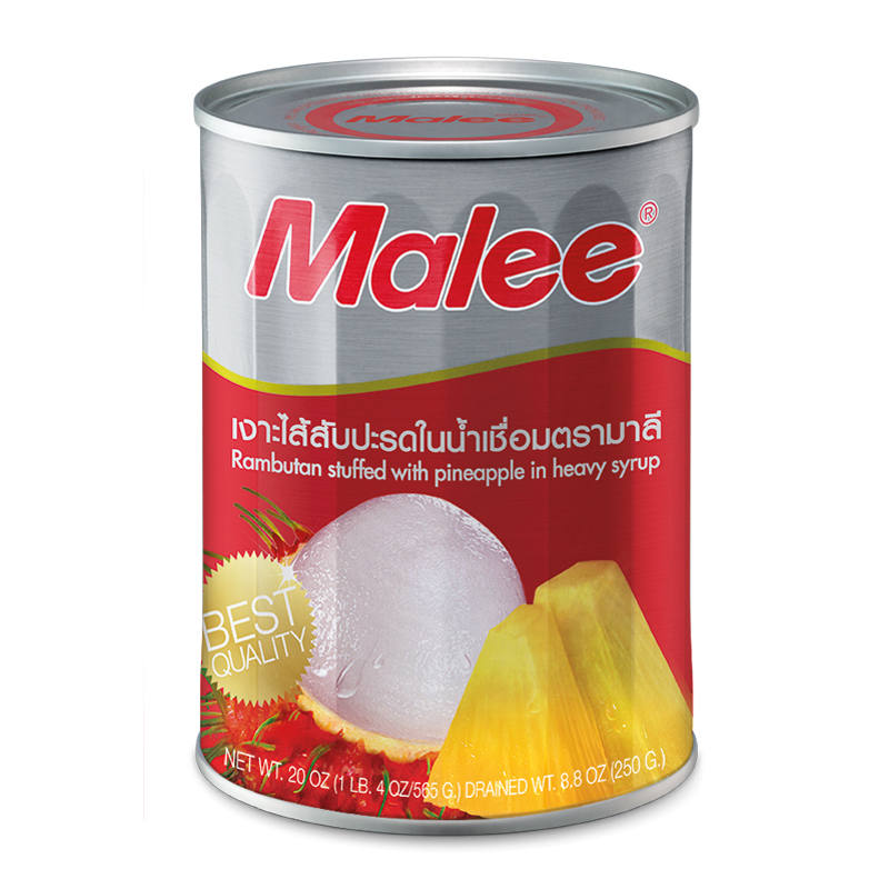 Malee Rambutan Stuffed with Pineapple in Syrup, 565g