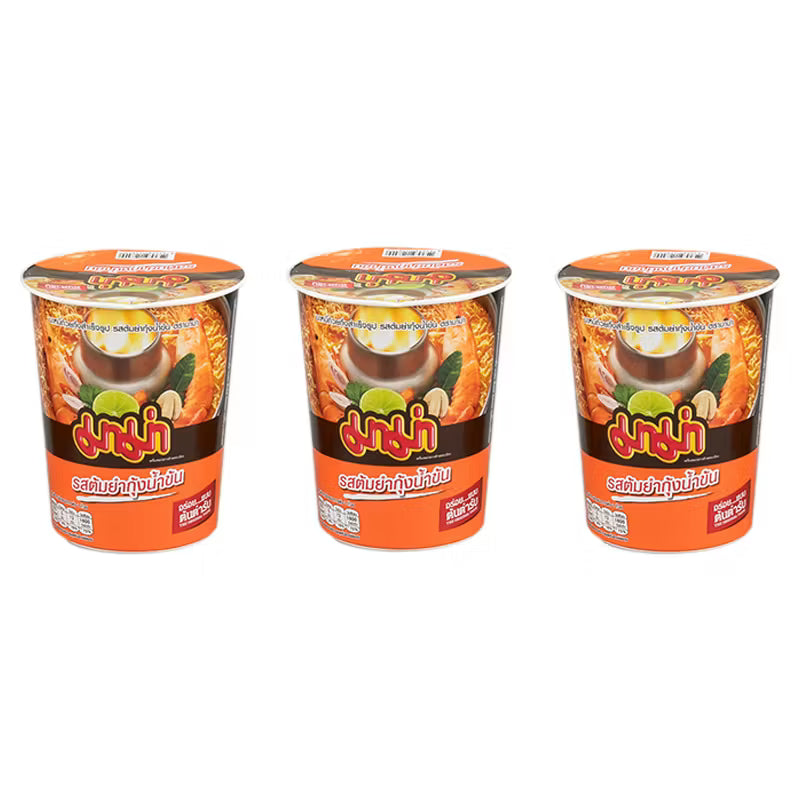 MAMA Cup Instant Noodles - Shrimp Creamy Tom Yum Flavour (60g, Pack of 3)