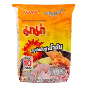 MAMA Instant Noodles Creamy Tom Yum Minced Pork Flavor - 60g Pack of 10