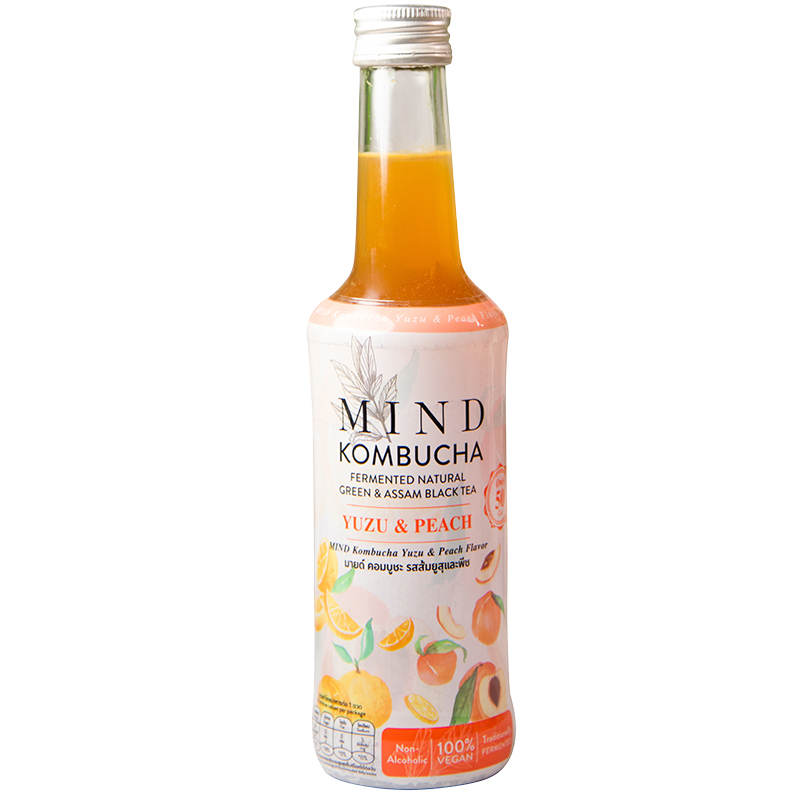 Mind Kombucha Sparkling Yuzu and Peach Flavored Drink - 250ml
