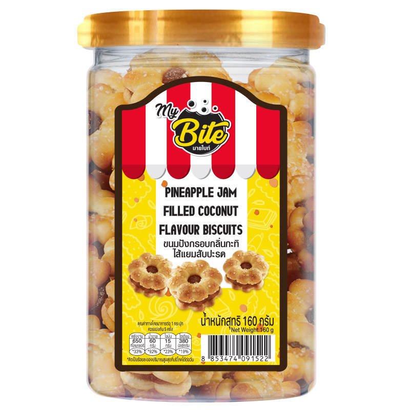 My Bite Pineapple Jam-Filled Coconut Flavor Biscuits, 160g