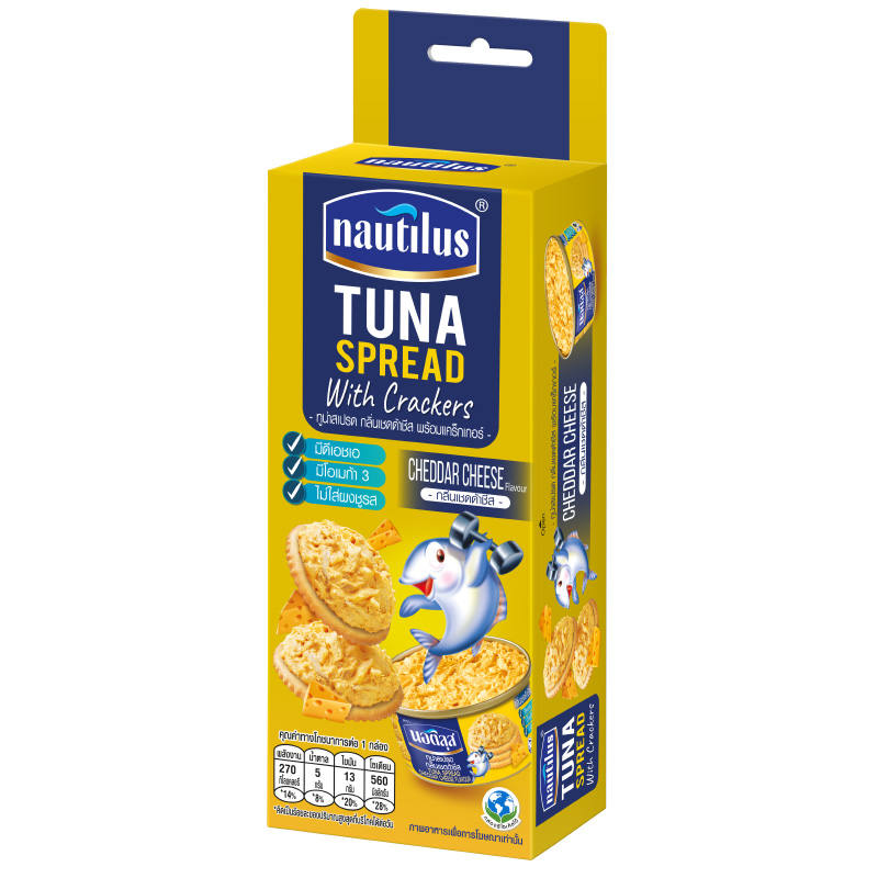 Nautilus Tuna Spread with Cheddar Cheese Flavor and Crackers - 107g