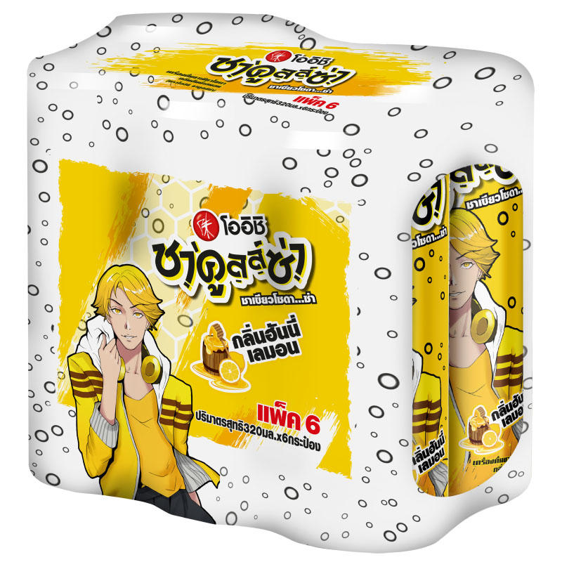 Oishi Chakulza Green Tea with Honey Lemon - 320ml Pack of 6