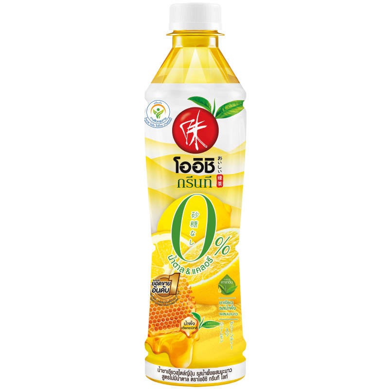 Oishi Green Tea with Honey Lemon, No Sugar, 380ml