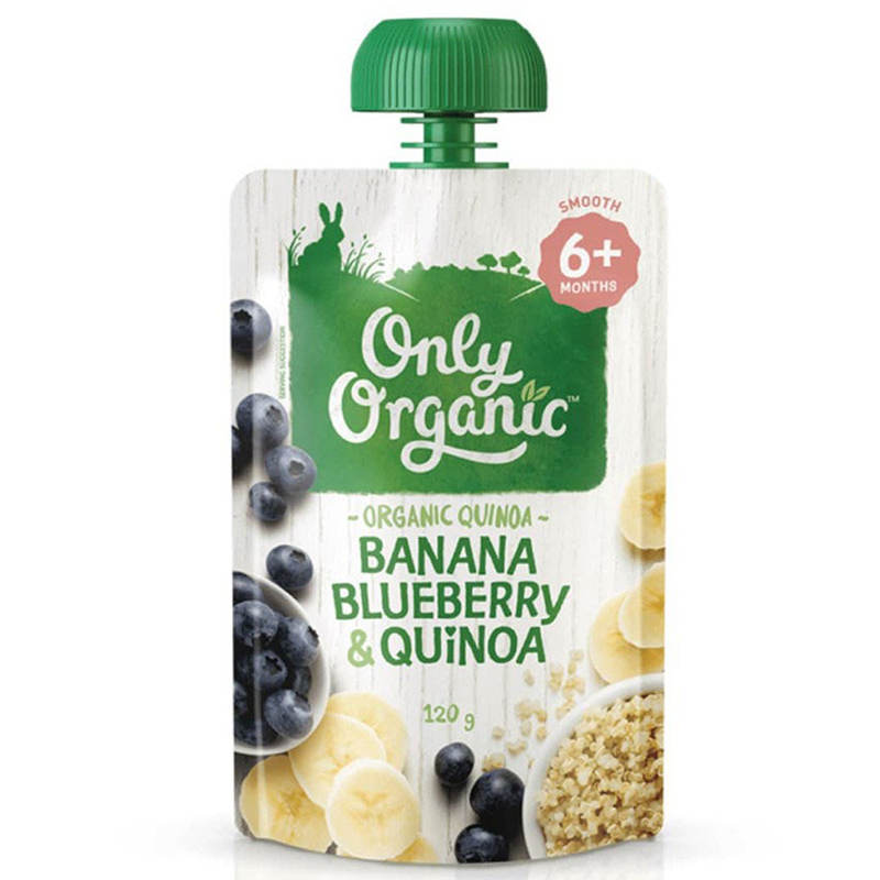 Only Organic Banana, Blueberry & Quinoa Complementary Food for Infants, 120g
