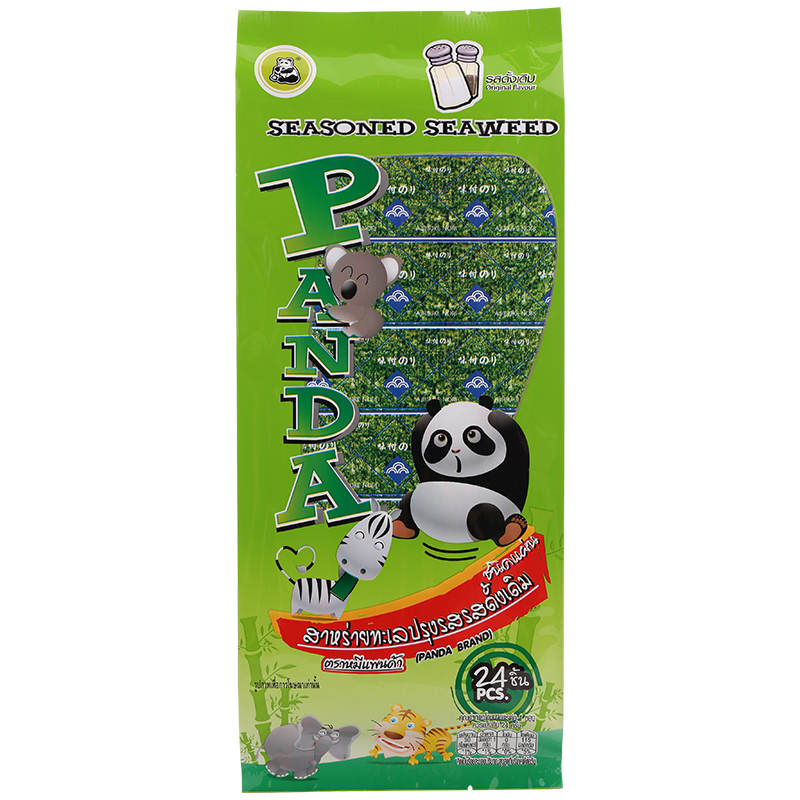 Panda Seasoned Seaweed - Original Flavor (65g x 24 Pack)