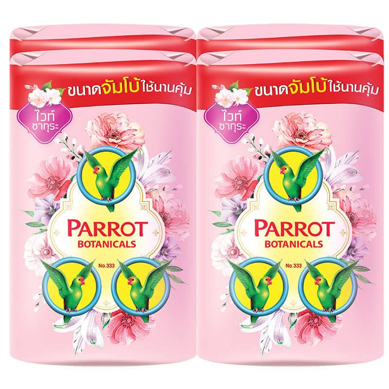Parrot Botanicals White Sakura Bar Soap 105g Pack of 4