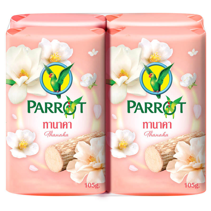 Parrot Botanicals White Tanaka Bar Soap, 105g - Pack of 4