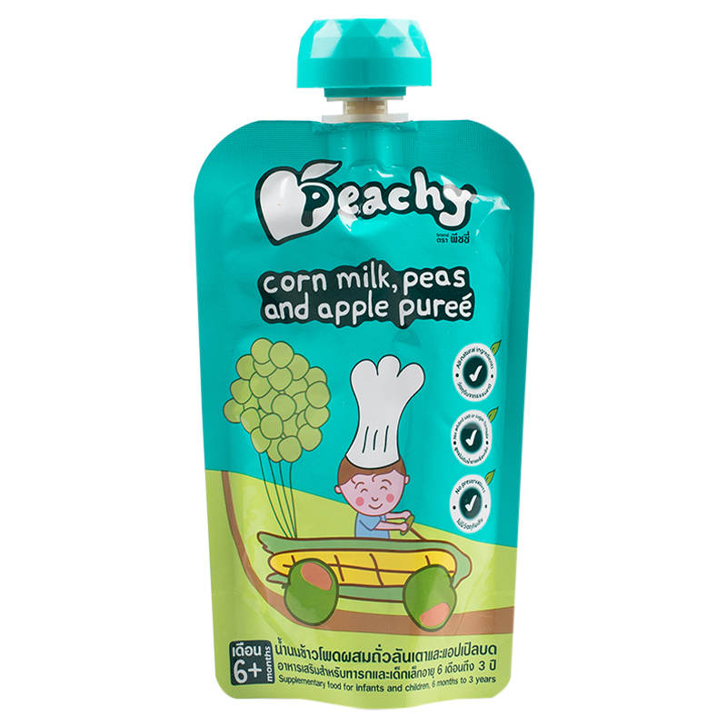 Peachy Cornmilk, Peas and Apple Puree - 110g Jar