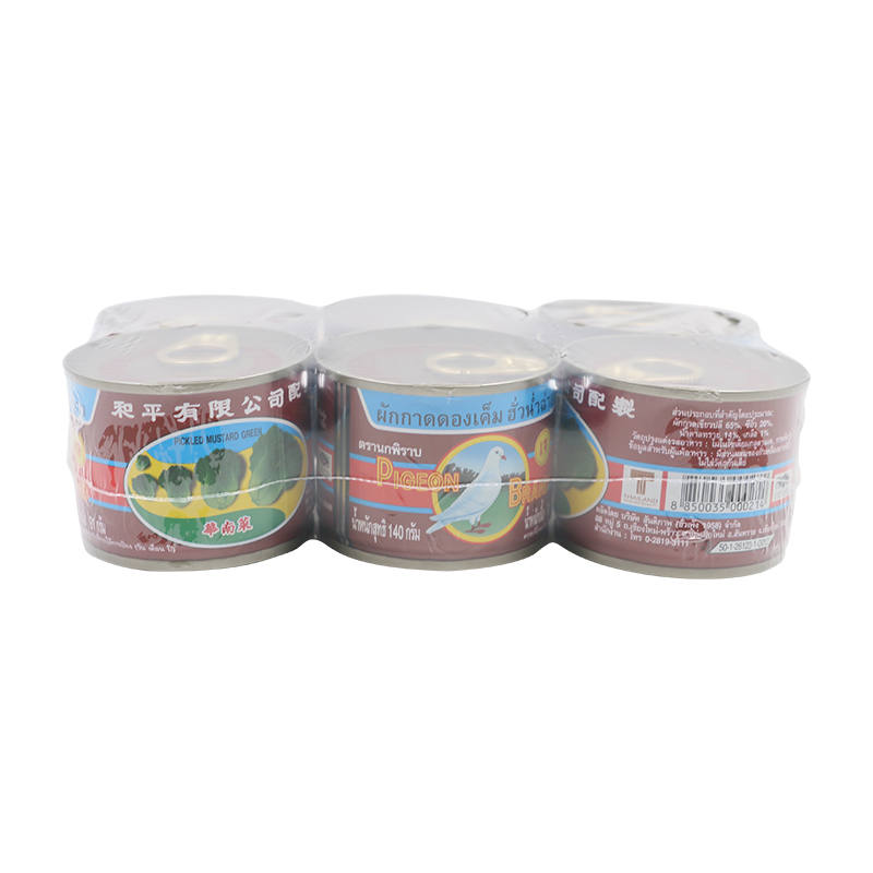 Pigeon Green Mustard Pickled Easy Open, 140g Pack of 6